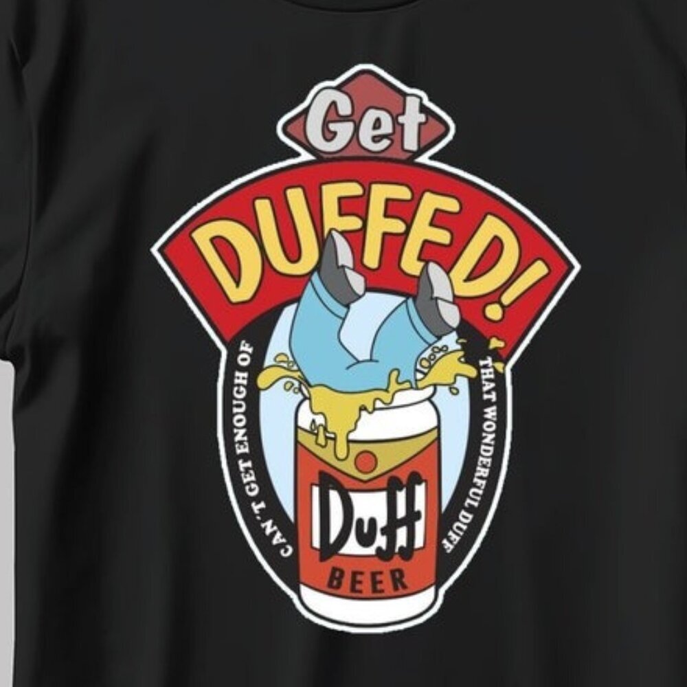 The Simpsons Get Duffed Duff Beer Graphic Humor Cartoon Fan Collector Shirt 91 - Picture 2 of 5